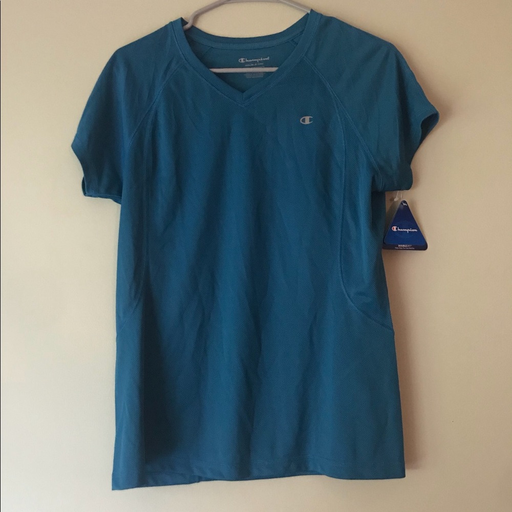 Champion Blue Workout Wicking Tee Size Large